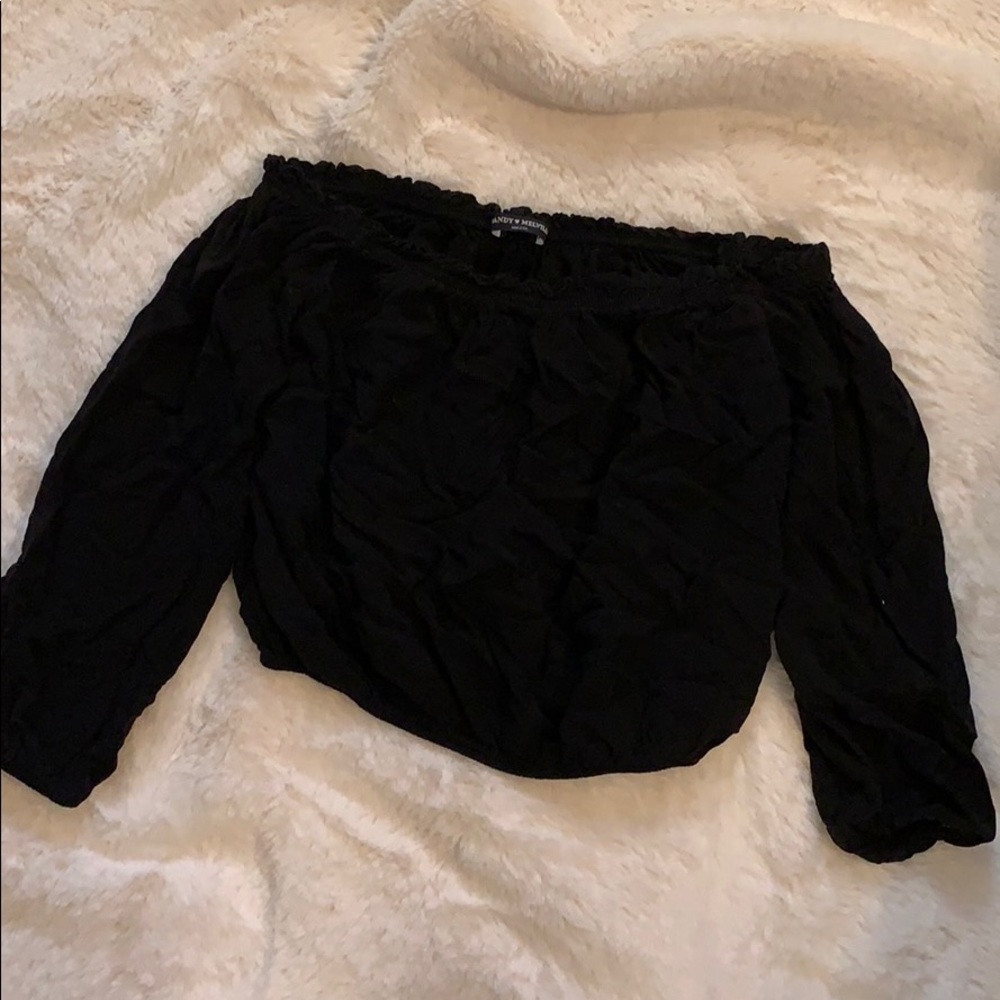 Black brandy crop top